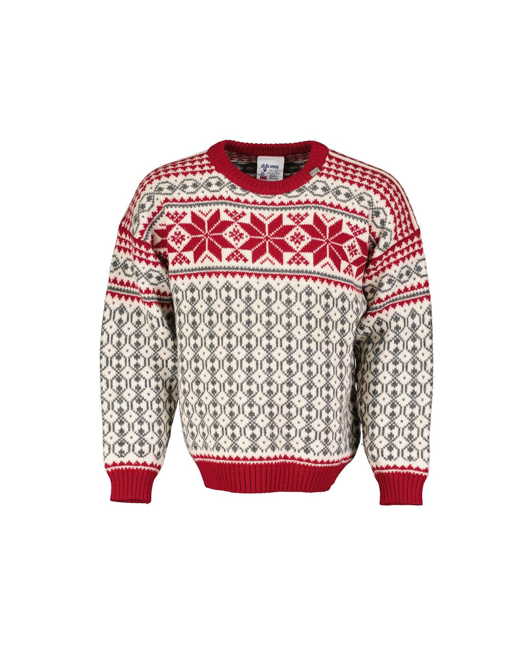 VOSS Scandinavian Wool Red Unisex Sweater, L