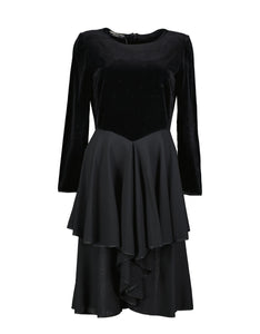 Pierre Cardin Vintage 70's Black Evening Dress, Size L