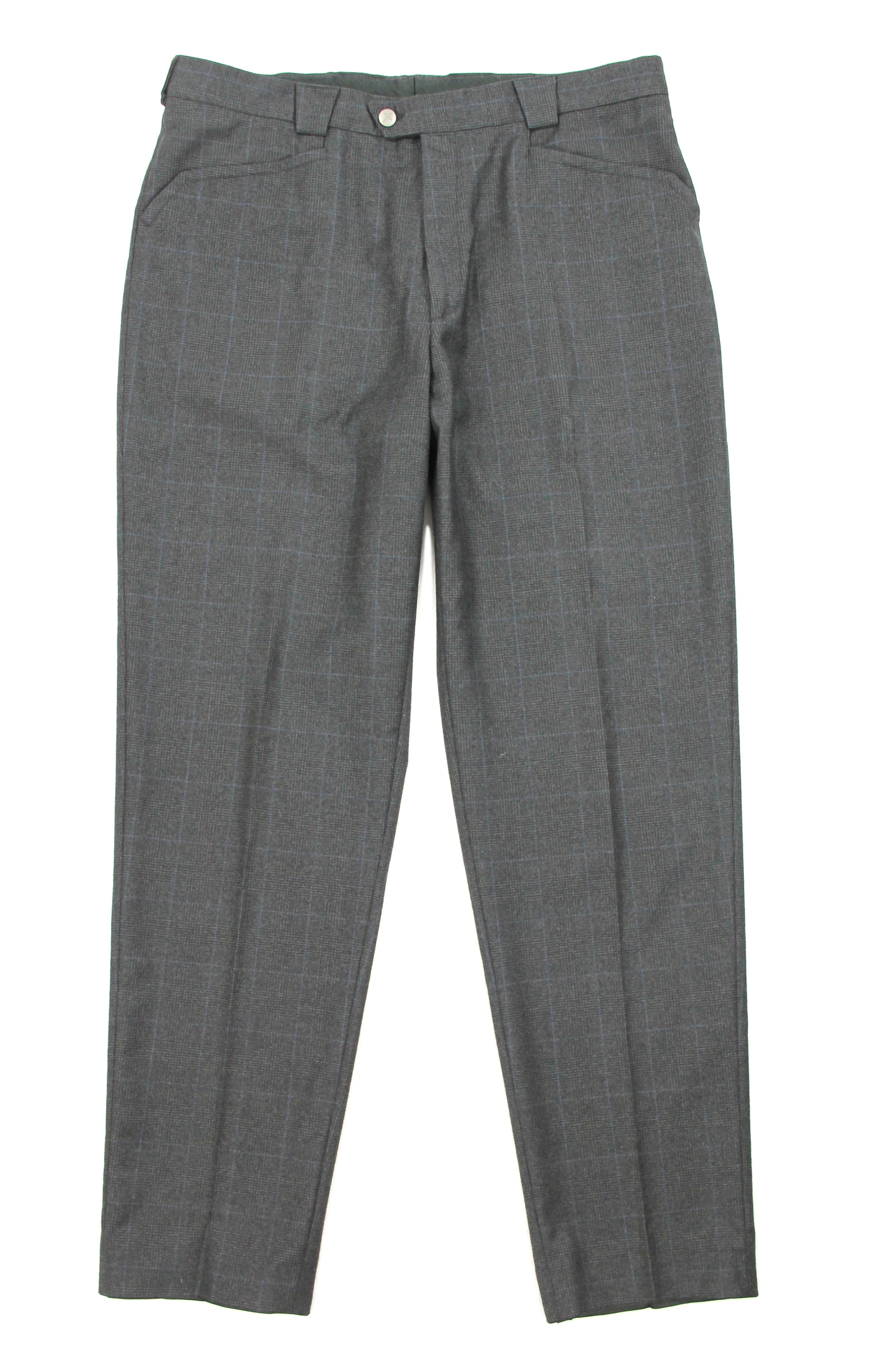 Thierry Mugler Flat Front Glen Check Wool Pants, SIZE EU 54R, US 36R