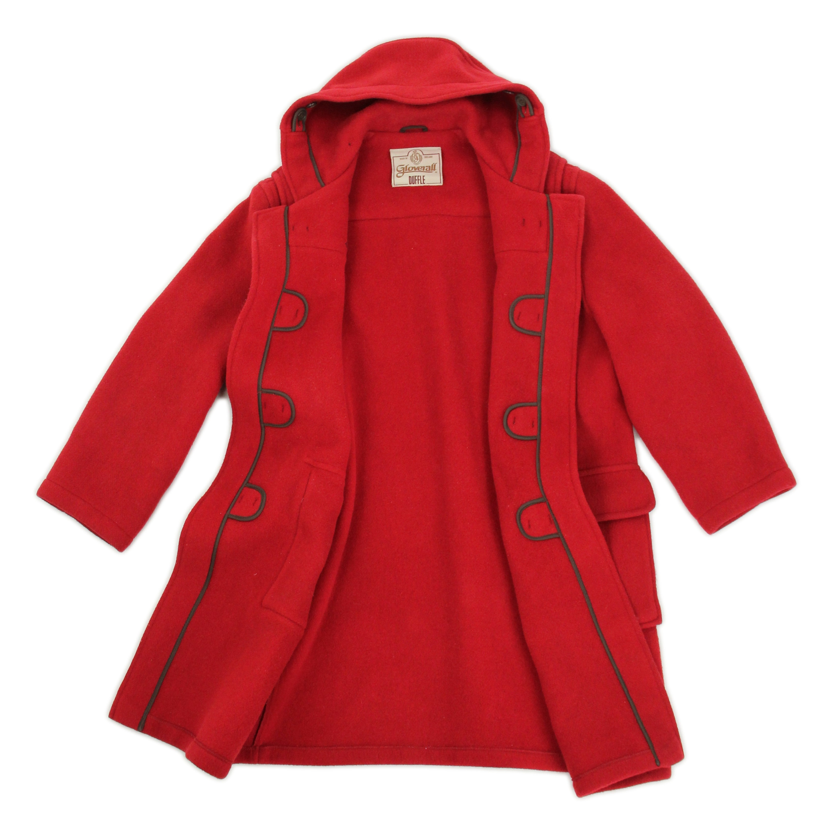 Gloverall Red Duffle Coat, SIZE L - secondfirst