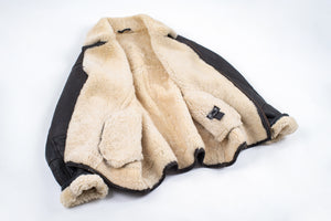 Men's Type B Brown Aviator Shearling Sheepskin Jacket, Size L