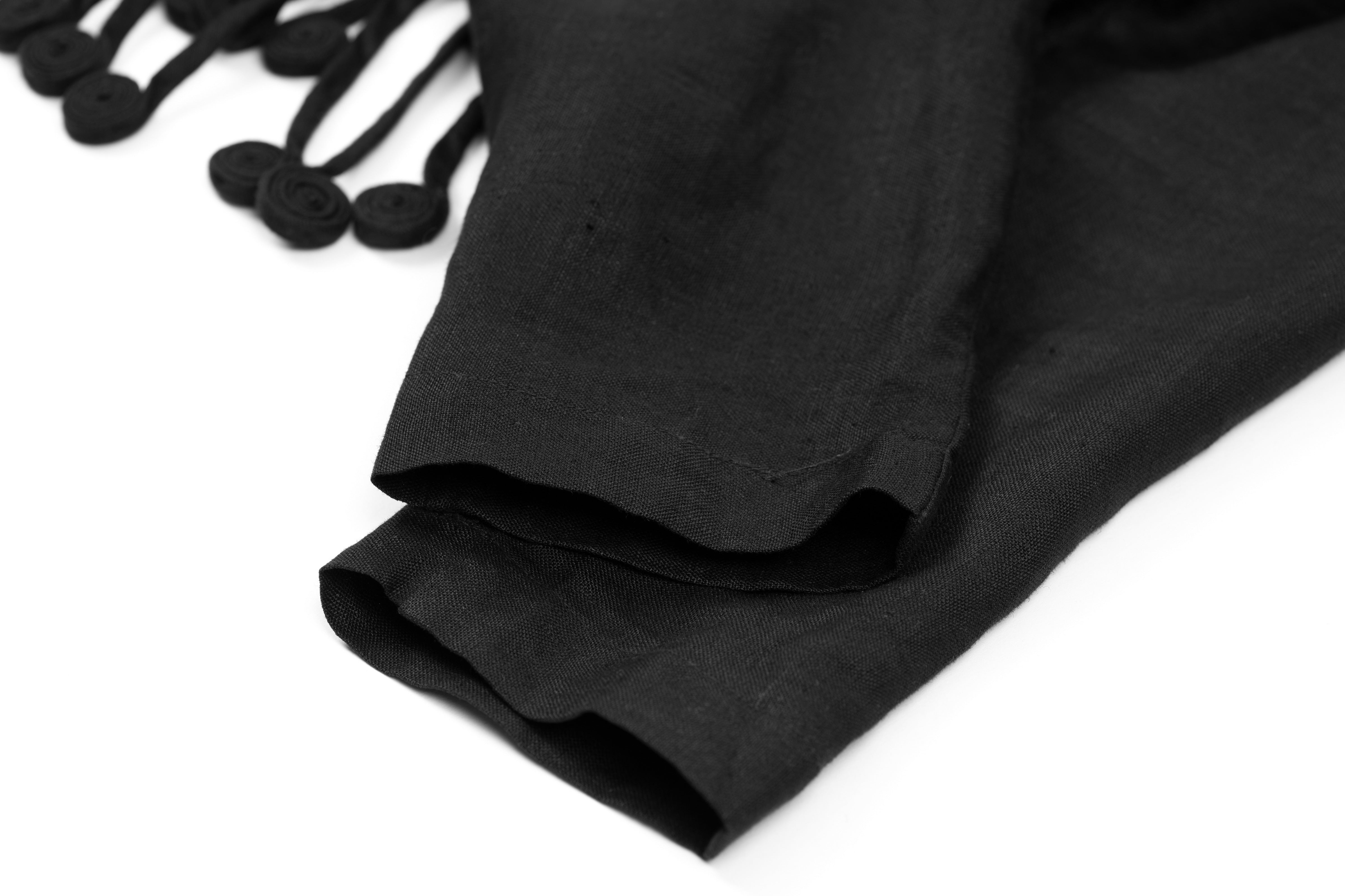 Vintage Korii Joko Black Linen Embroidered Festival Jacket