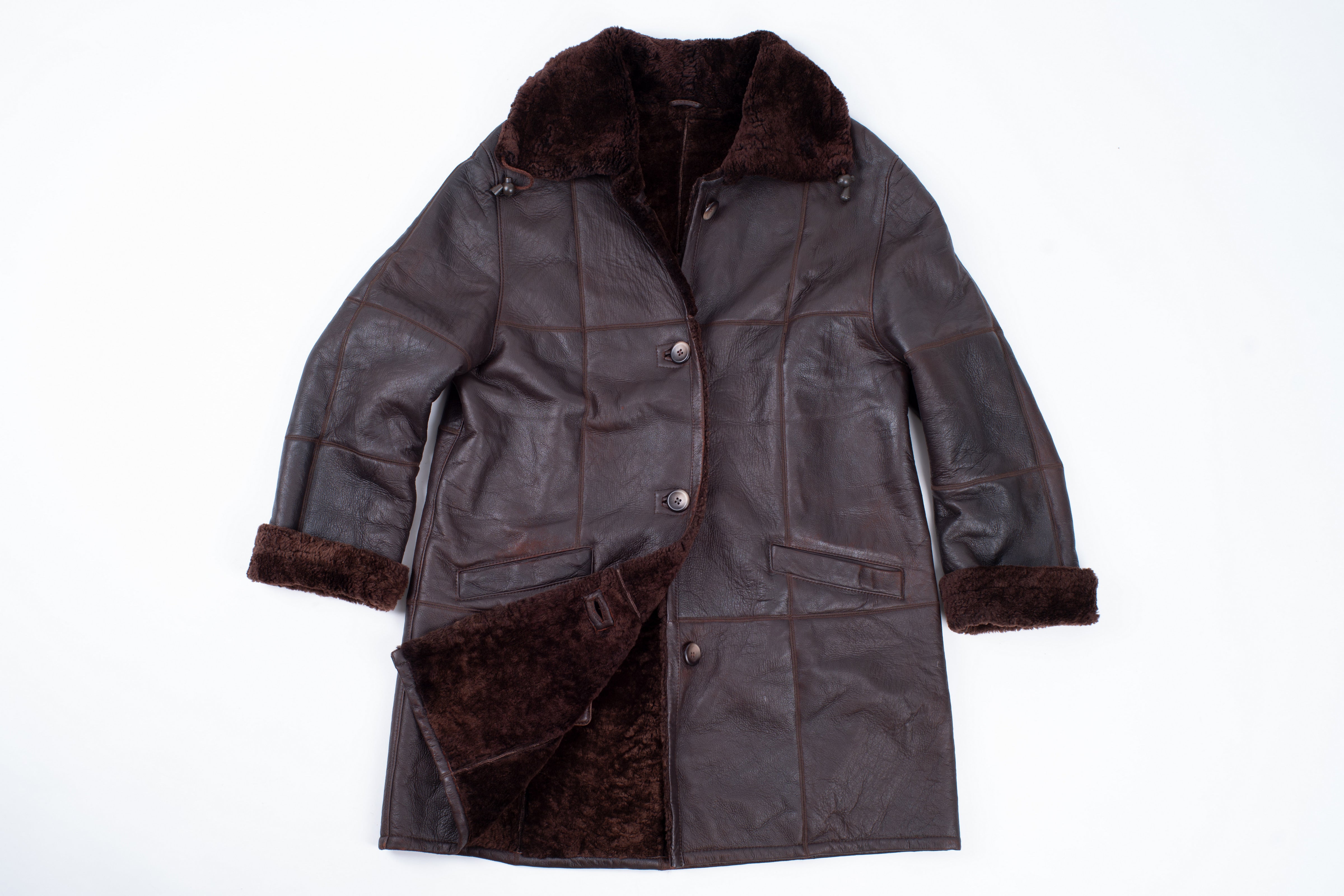 Women's Dark Brown Soft And Lightweight Shearling Coat, Size XXL