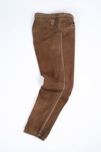 Vintage Tyrolean Lederhosen Long Leather Tracht Pants, Size XL
