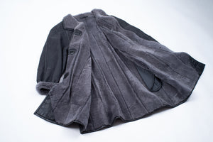 Woman's Charcoal Gray Soft & Lightweight Lambskin Shearling Coat, M
