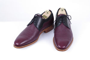 Barker Burgundy Red Dual Color Men's Derby Shoes, Size UK 7 1/2 F