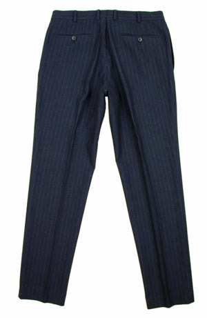 BOGLIOLI Navy Blue Flat Front Pants Size EU 52, 34X32