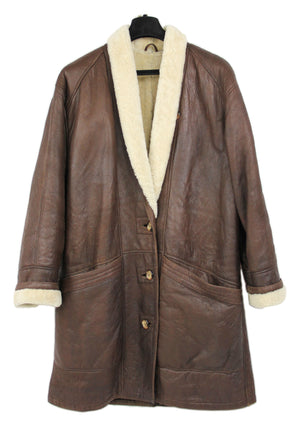 Brown Supple And Lightweight Shearling Coat, Size Men's L