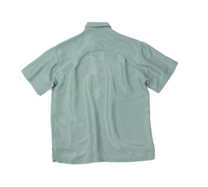 Vintage Men's 100% Silk Teal Blue Summer Shirt, SIZE L