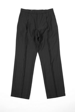 Men's Versace Black Wool Pleated Striped Trousers, EU 52R, US 32R