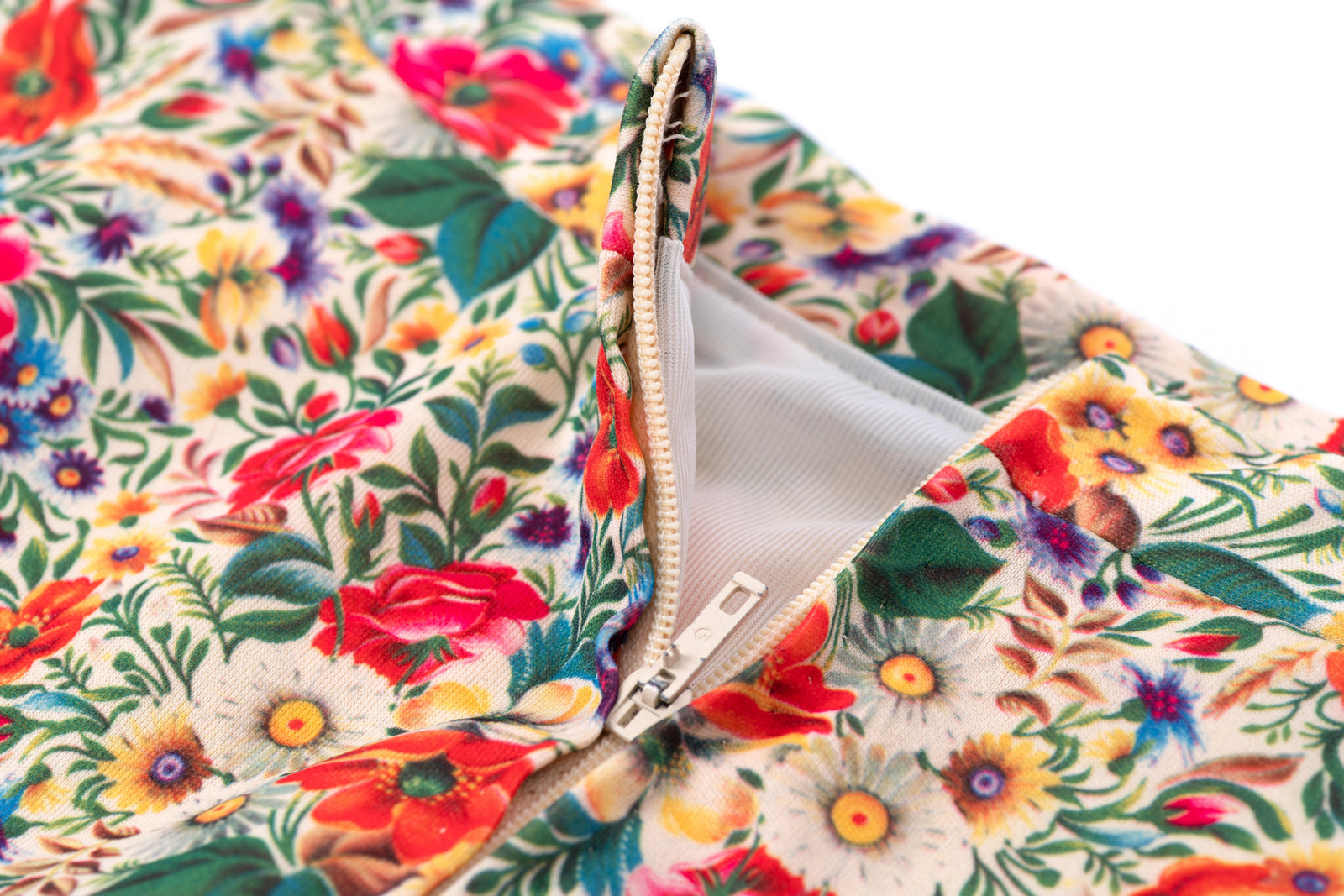 Vintage Floral Pleated Fit And Flare Midi Skirt, EU 36, US 6