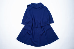 Vintage Woman's Royal Blue Wool Blend French Cape, One Size