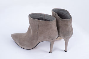 Patrizia Dini Gray Suede Pointed Toe Ankle Booties, EU 37