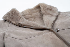 Women's Light Brown Sheepskin Shearling Coat, Size M