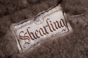 Men's Khaki Brown Supple Lambskin Shearling Coat, Men's XL