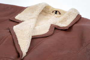 Vintage Dark Brown Woman's Shearling Cocoon Coat, SIZE XL