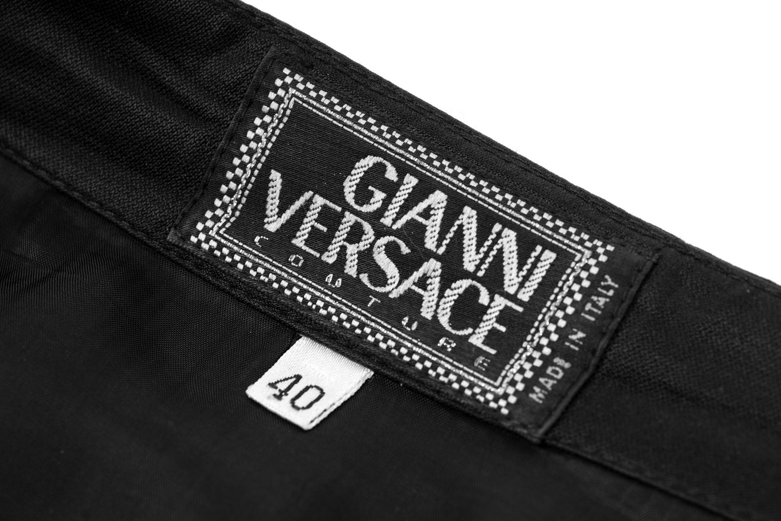 Gianni Versace 90's Black Silk And Linen Mini Skirt, XS