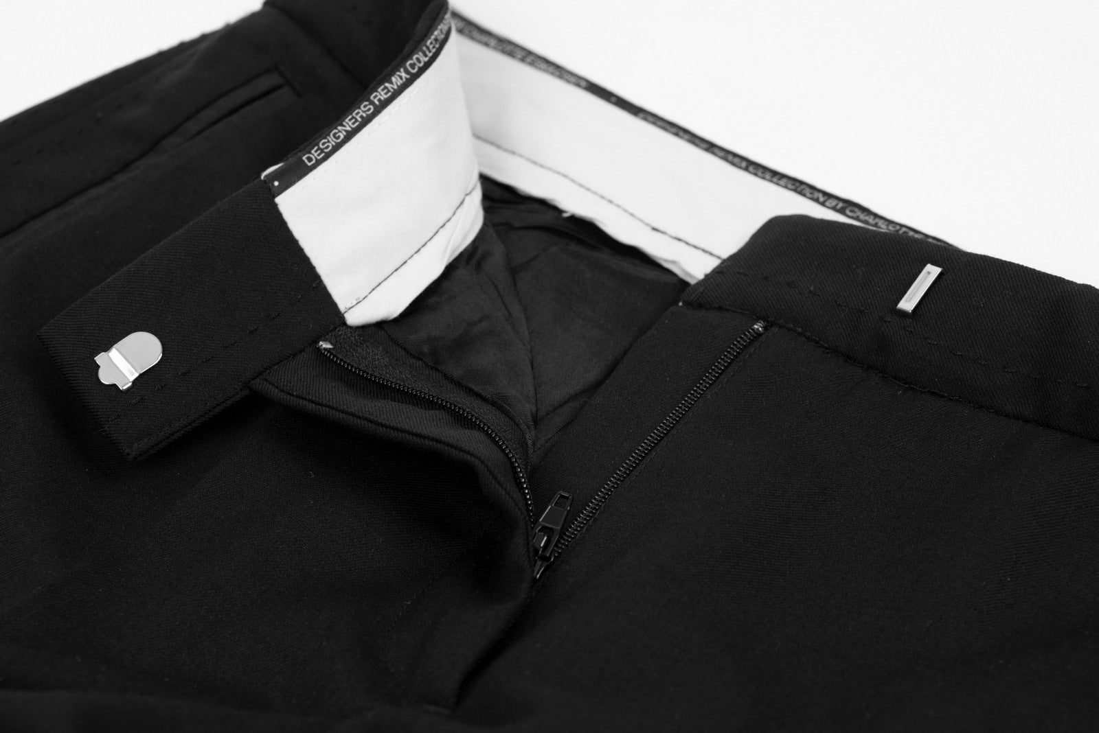 Designer Remix Black Wool Women's Bermuda Shorts, S