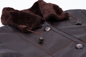 Women's Dark Brown Soft And Lightweight Shearling Coat, Size XXL