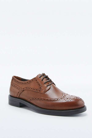 Vagabond Brown Leather Wingtip Brogue Oxford Shoes, Size US 6