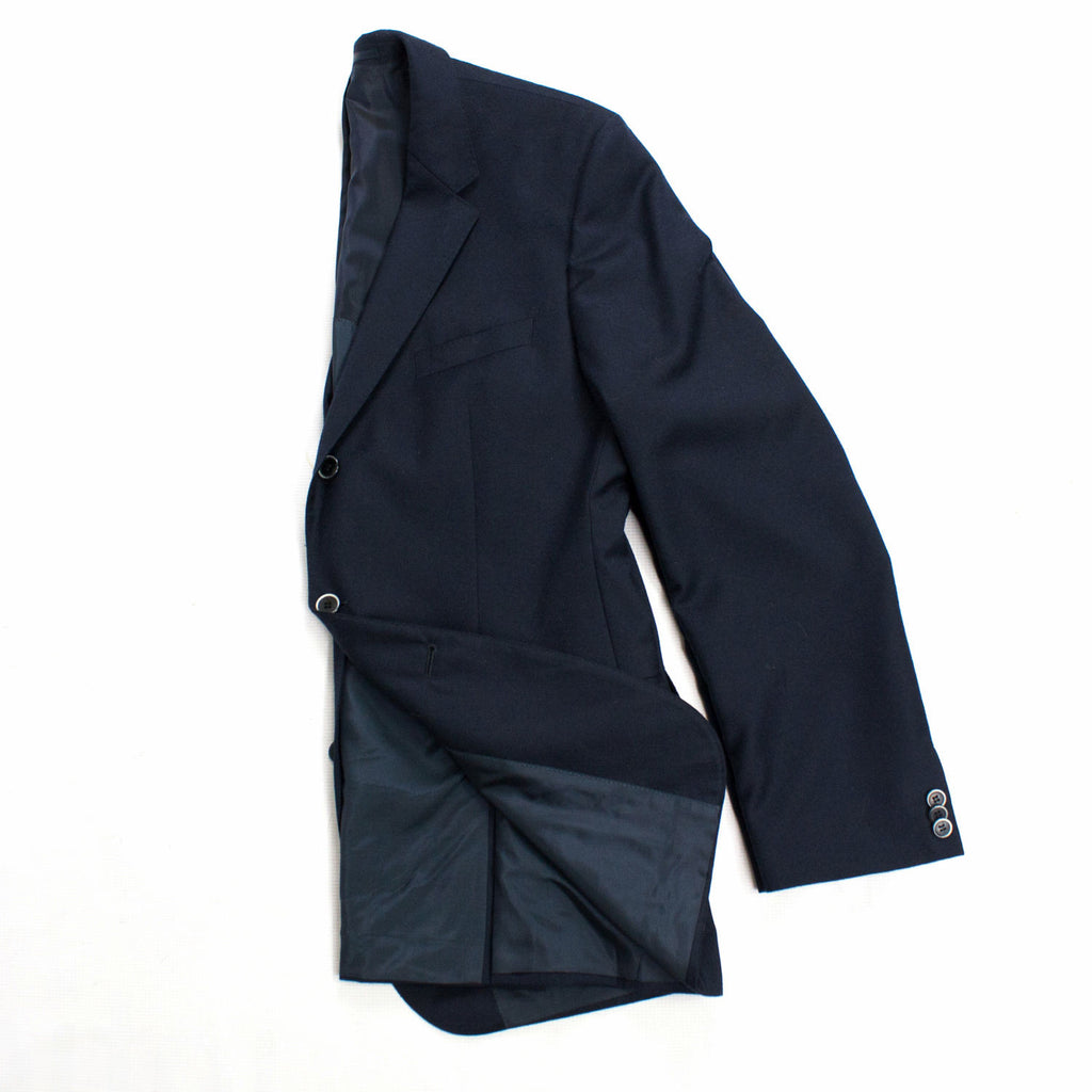 HUGO BOSS Super 100% Wool Navy Blazer Jacket SIZE US 44R, EUR 54 - secondfirst