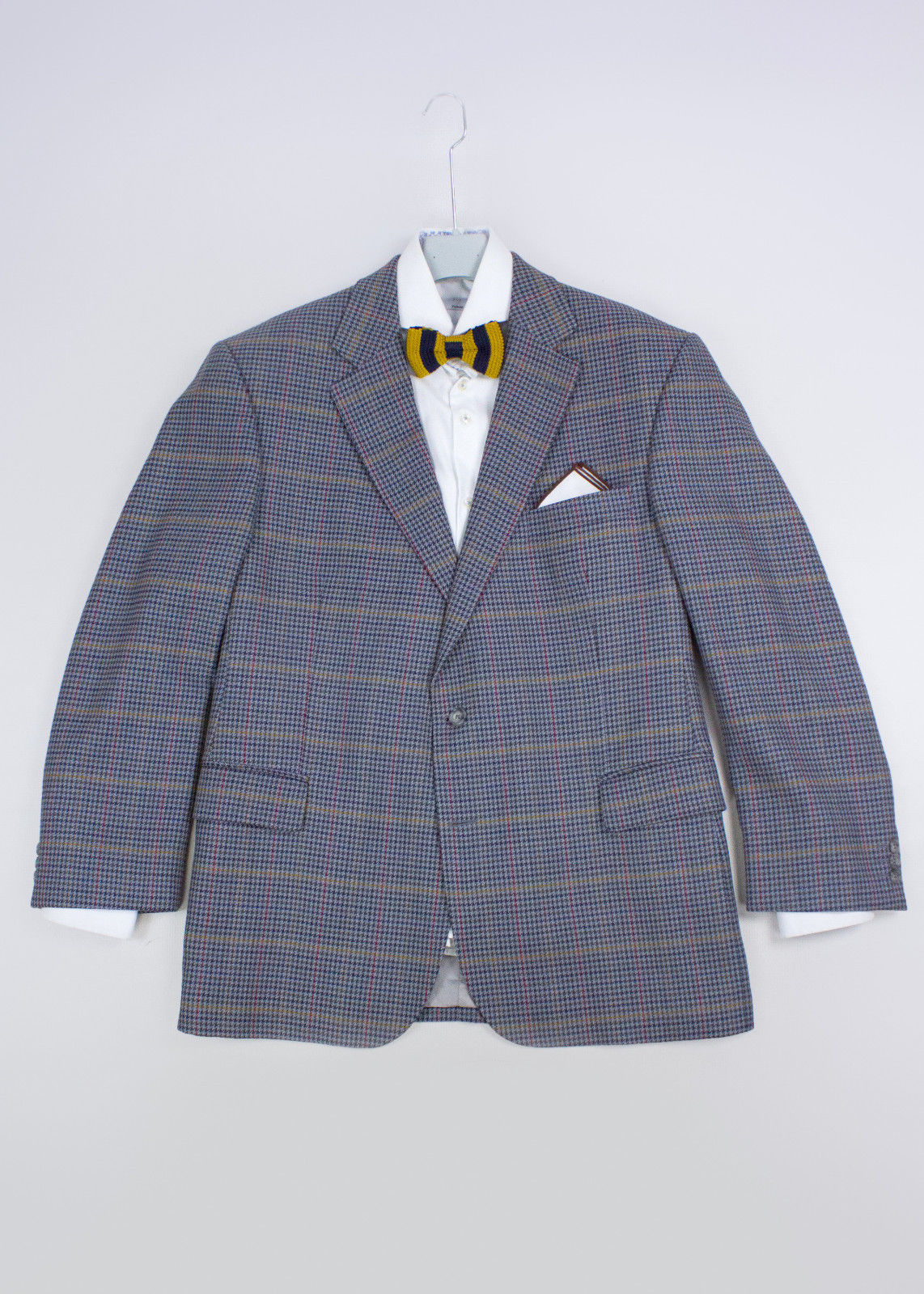 MAGEE Wool Houndstooth Plaid Blazer, US 48 R, EU 58 R - secondfirst