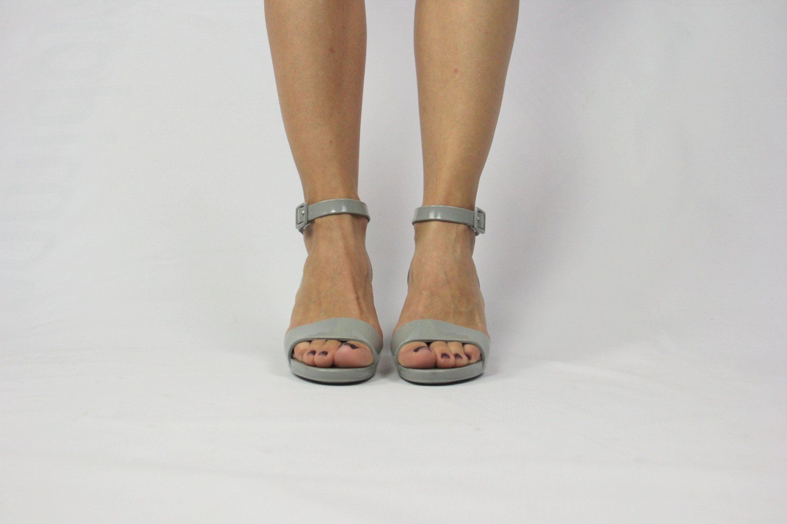 L'AUTRE CHOSE Gray Rubber Heel Sandals, EU 37/UK 4/US 6.5 - secondfirst
