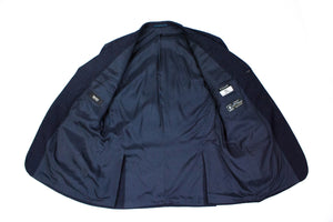 HUGO BOSS x Cerruti Wool-Cashmere 3 Bttn Blue Striped Blazer, US 42R - secondfirst