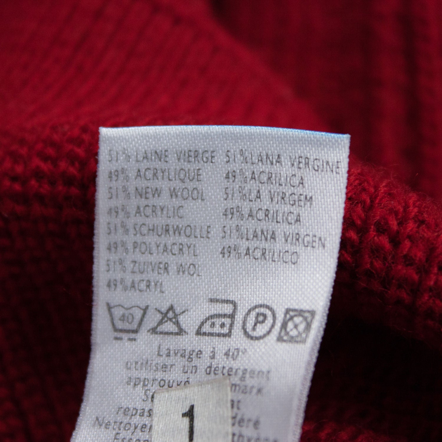 LACOSTE men's Red Wool Blend Zip Neck Jumper, XL - secondfirst
