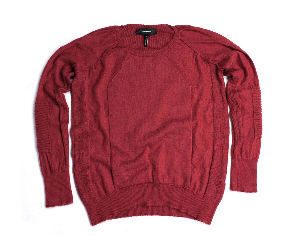 ISABEL MARANT Superkid Mohair Blend Brick Red Thin Jumper SIZE S - secondfirst