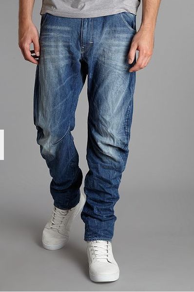 G-STAR Men's LOOSE TAPERED Whiskered Blue Jeans, 28/30