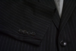 HUGO BOSS Cashmere-Wool Black Striped Blazer, US44/EU54 - secondfirst