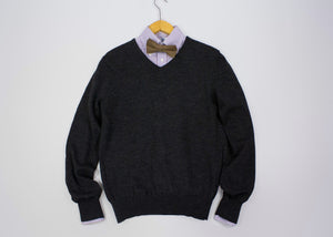 TIGER OF SWEDEN  "Juan" 100% Wool Gray V-Neck Sweater/Jumper SIZE S - secondfirst