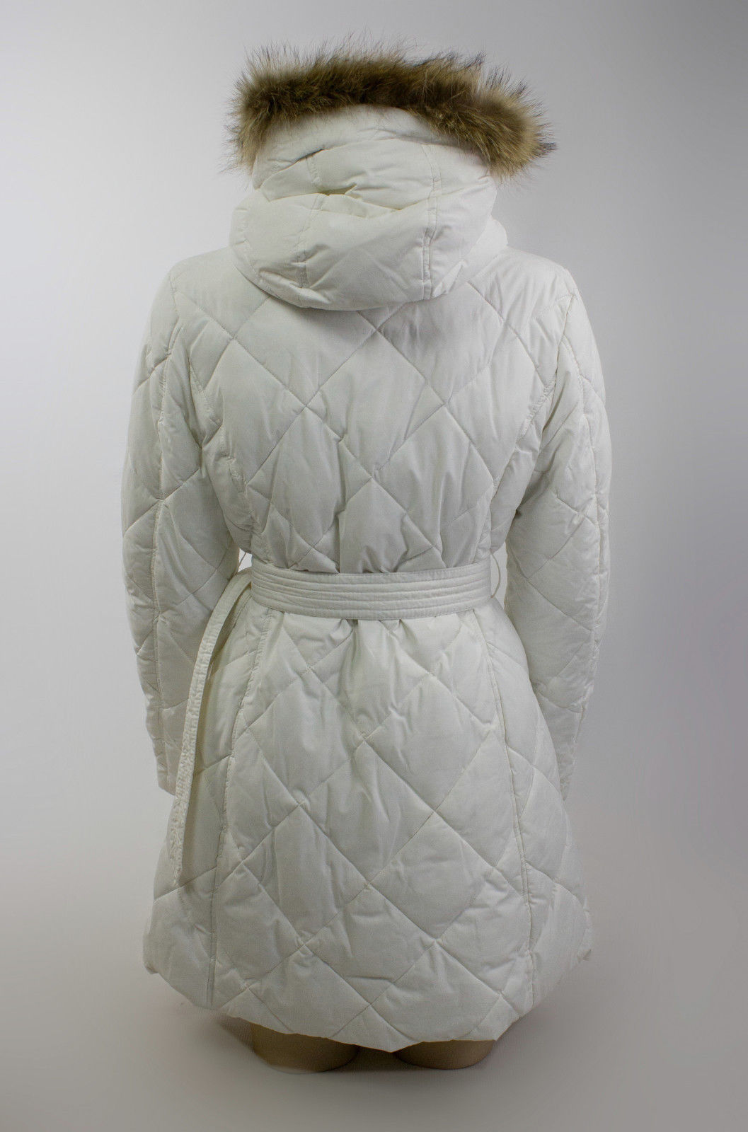 Piazza Italia White Quilted Down Belted Parka Coat, S – SecondFirst