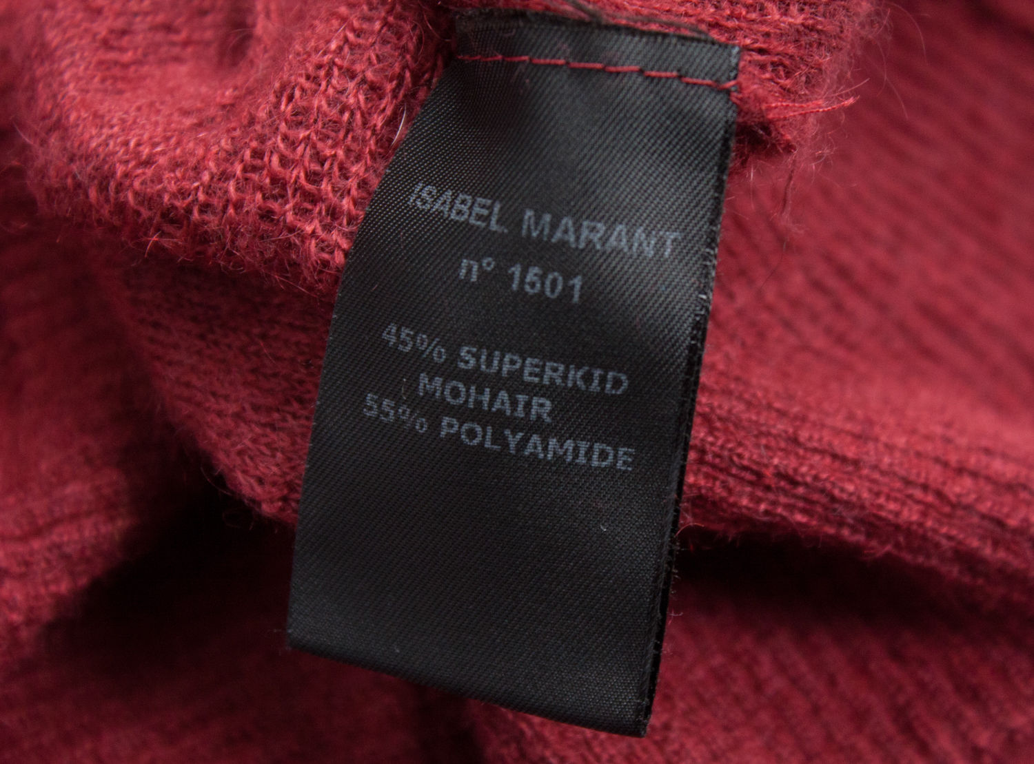 ISABEL MARANT Superkid Mohair Blend Brick Red Thin Jumper SIZE S - secondfirst