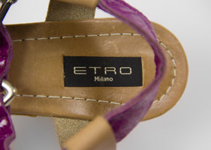 ETRO Nude Fuchsia Ankle Strap Heels Sandals, US 6/ EU 36/ UK 3.5 - secondfirst