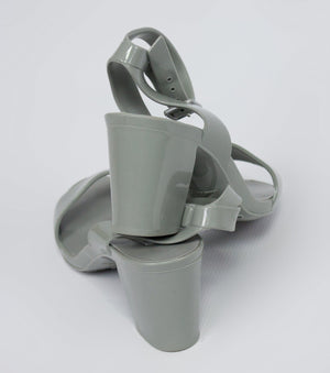 L'AUTRE CHOSE Gray Rubber Heel Sandals, EU 37/UK 4/US 6.5 - secondfirst
