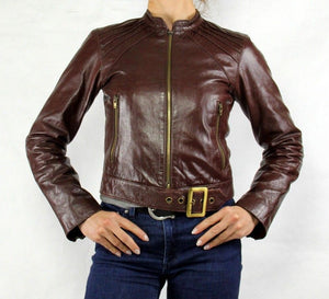 BEBE Cafe Racer Style Leather Jacket, XS - secondfirst