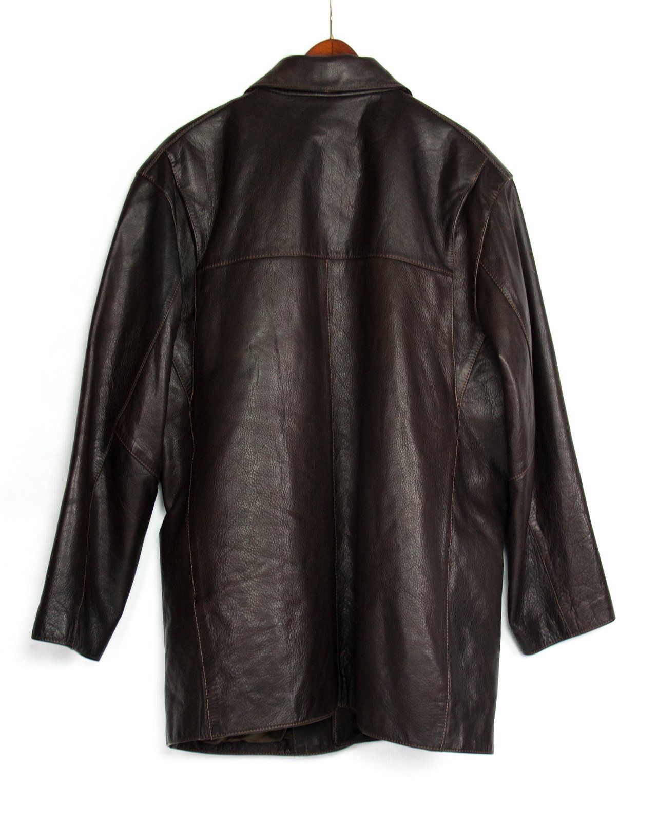 ANDREW MARC Very Soft Brown Leather Jacket With Removable Lining, L - secondfirst