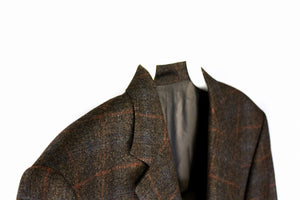 SARAR of LORO PIANA Merino Wool Windowpane Blazer US 44L, EU 106 - secondfirst