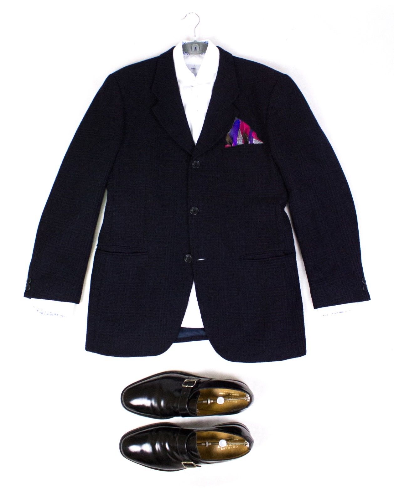 KENZO HOMME Navy Blue 100% Wool 3 Button Blazer SIZE US 42R, EU 52 - secondfirst