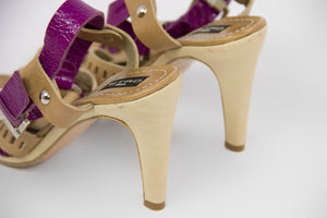 ETRO Nude Fuchsia Ankle Strap Heels Sandals, US 6/ EU 36/ UK 3.5 - secondfirst