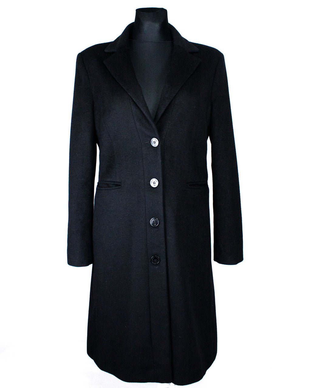 Armani Black Wool Blend Coat SIZE M, USA 6 - secondfirst