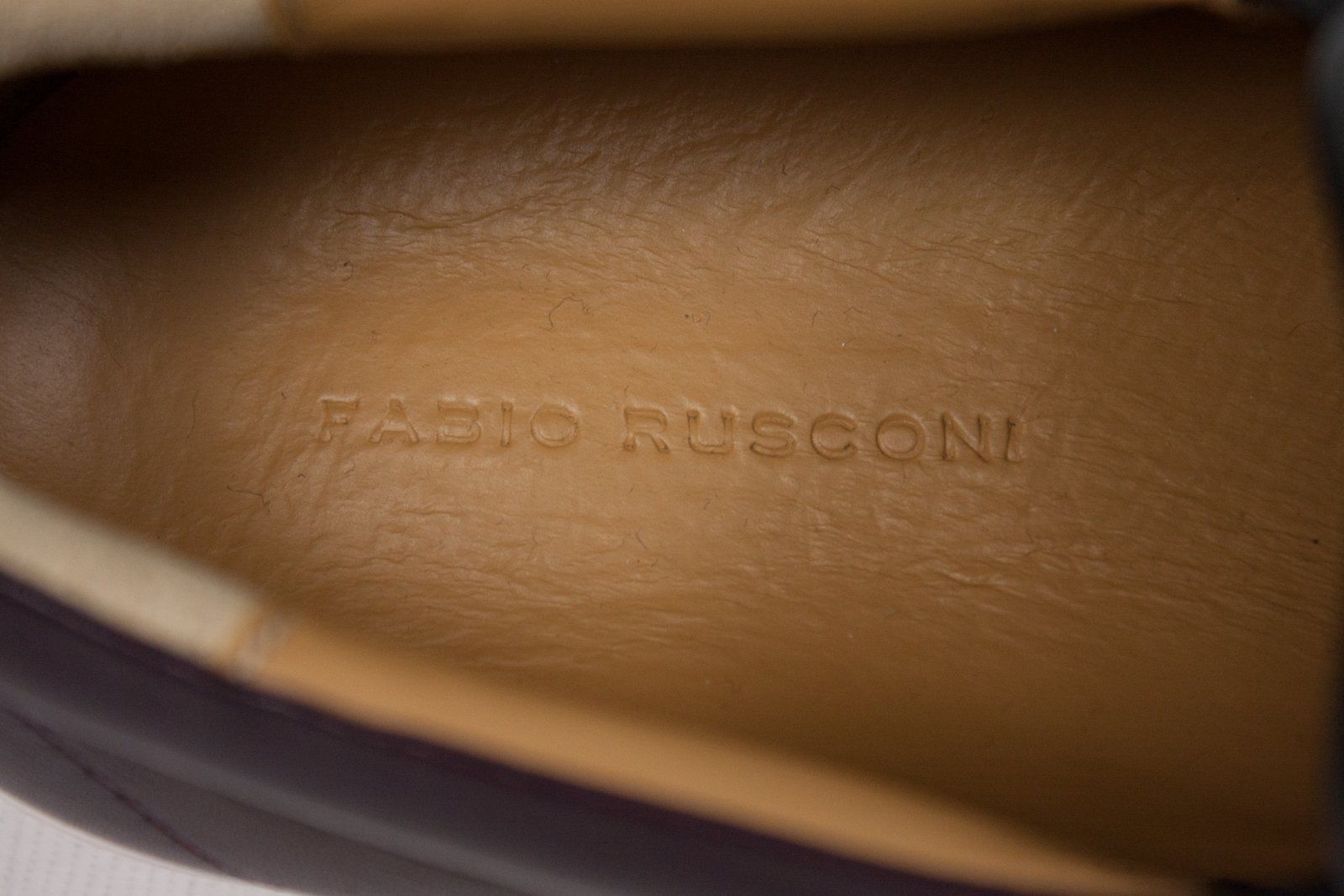 FABIO RUSCONI Burgundy Leather Slip On Shoes, US9, EU39, UK6 - secondfirst