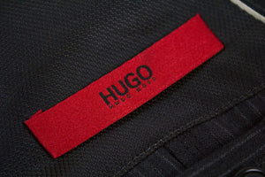 HUGO BOSS 100% Wool Gray Striped 2 Button Blazer Jacket US 42R, EU52 - secondfirst