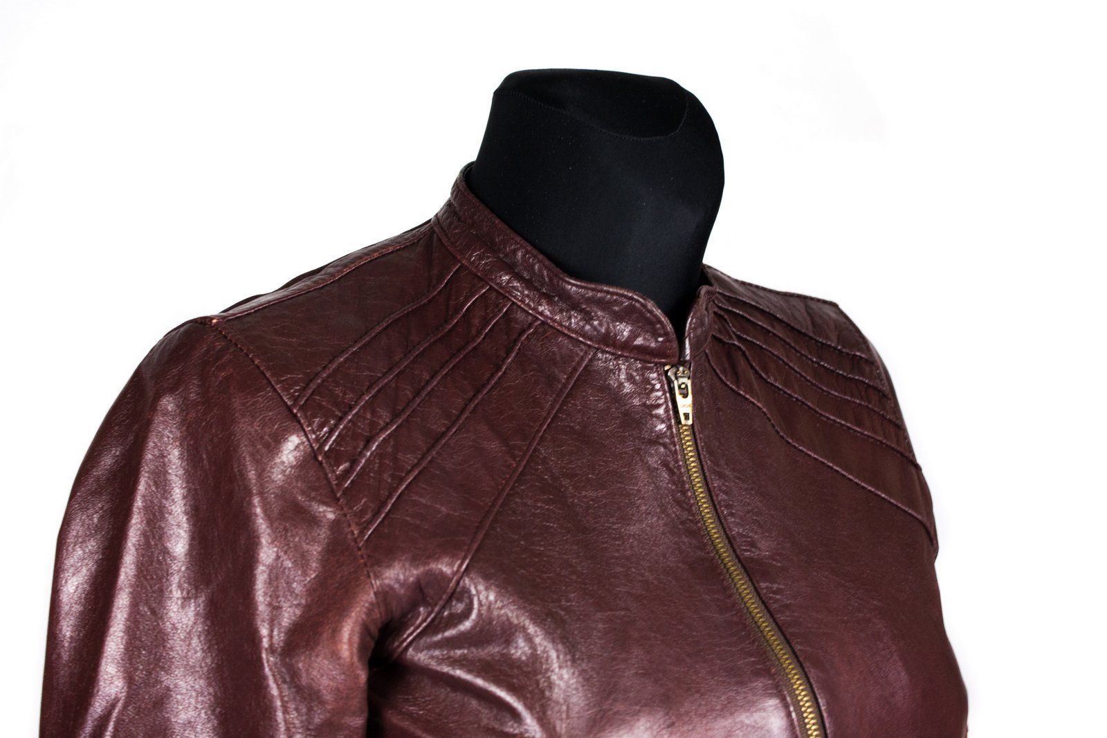 BEBE Cafe Racer Style Leather Jacket, XS - secondfirst
