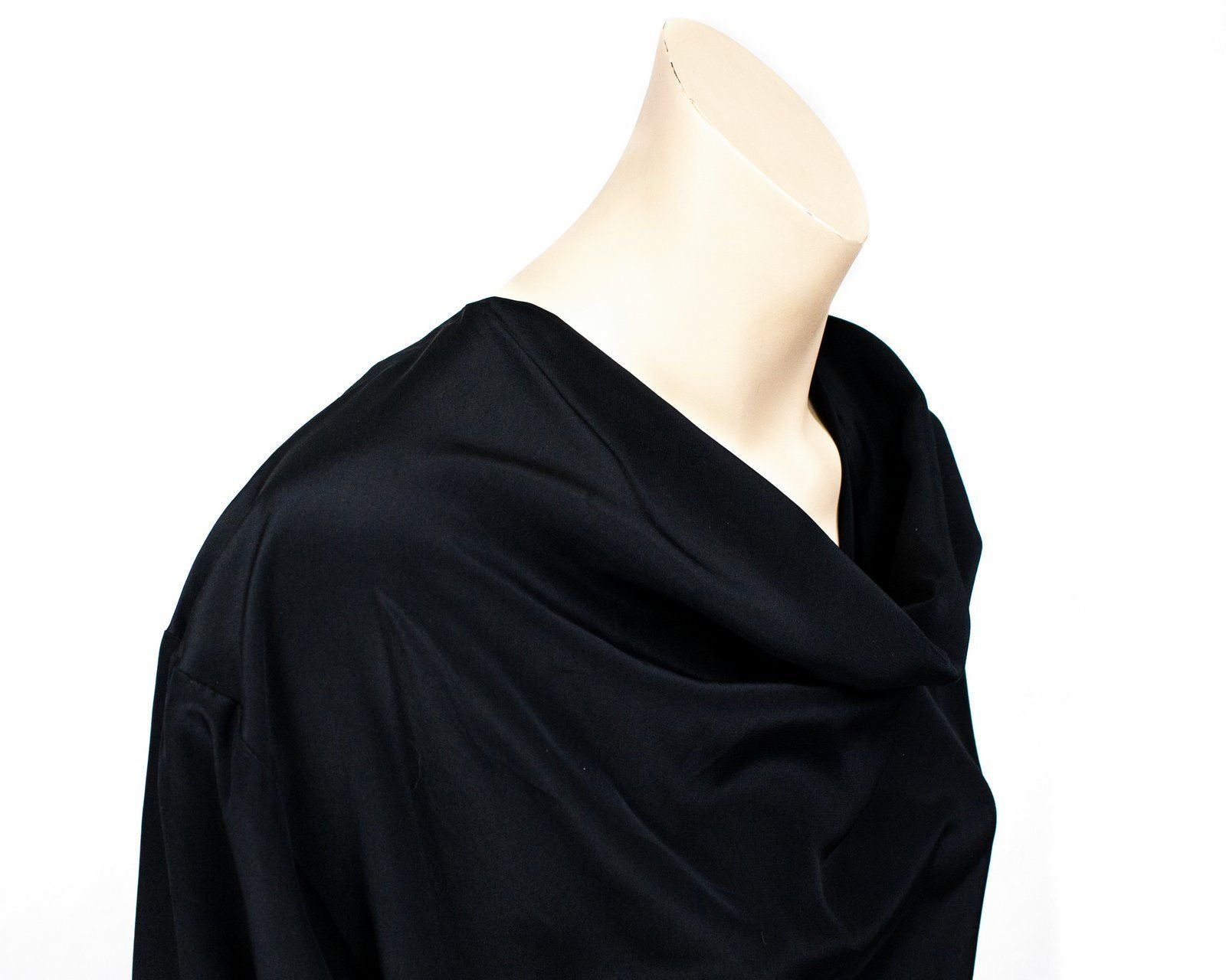 MARIMEKKO Charcoal Black Silk Tunic/Blouse, UK 12/EU 38/US 10, Medium - secondfirst
