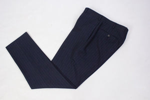 BOGLIOLI Navy Blue Flat Front Pants Size EU 52, 34X32 - secondfirst