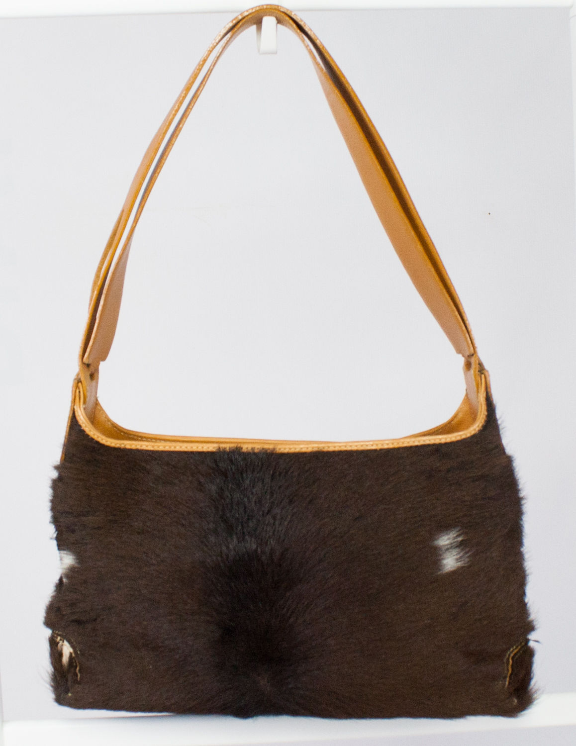 TOD'S Brown Fur & Leather Shoulder Bag - secondfirst