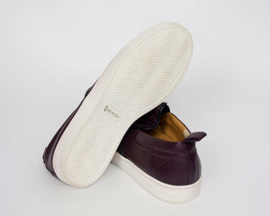 FABIO RUSCONI Burgundy Leather Slip On Shoes, US9, EU39, UK6 - secondfirst